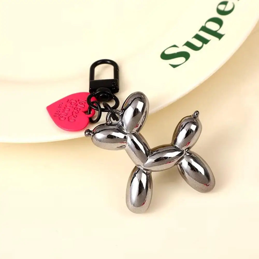 Cartoon Balloon Dog Charms Keychain Car Bag Pendant Key Ring For Handbag Backpack Women Men Love Heart Key Chains Friends Gift