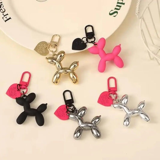 Cartoon Balloon Dog Charms Keychain Car Bag Pendant Key Ring For Handbag Backpack Women Men Love Heart Key Chains Friends Gift