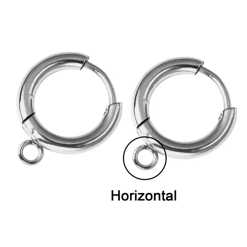 10pcs Stainless Steel Earring Hooks with Loop Gold Hug Round Ear Post with Open Jump Ring for DIY Jewelry Making Components