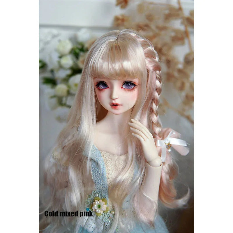 BJD/SD Doll Wig 1/3 1/4 1/6 With Multicolor Pink Blonde Brown Curly High Temperature Fiber Doll Wig Doll Accessories Girl Gift