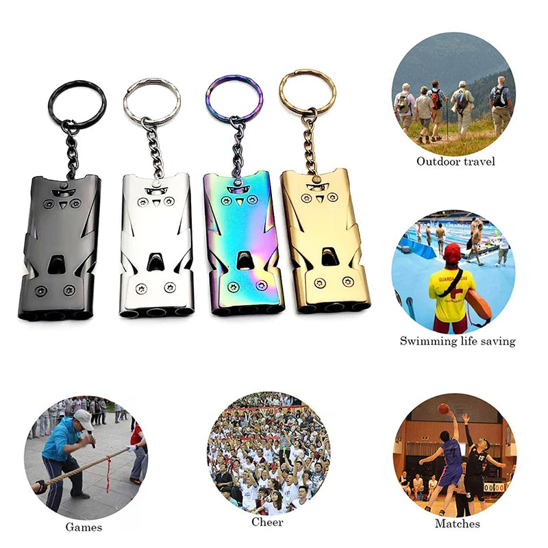 180 High Decibels Whistle Aluminum Alloy Outdoor Survival Practical Whistle Portable Camping Hiking Sports Cheerleading Whistle