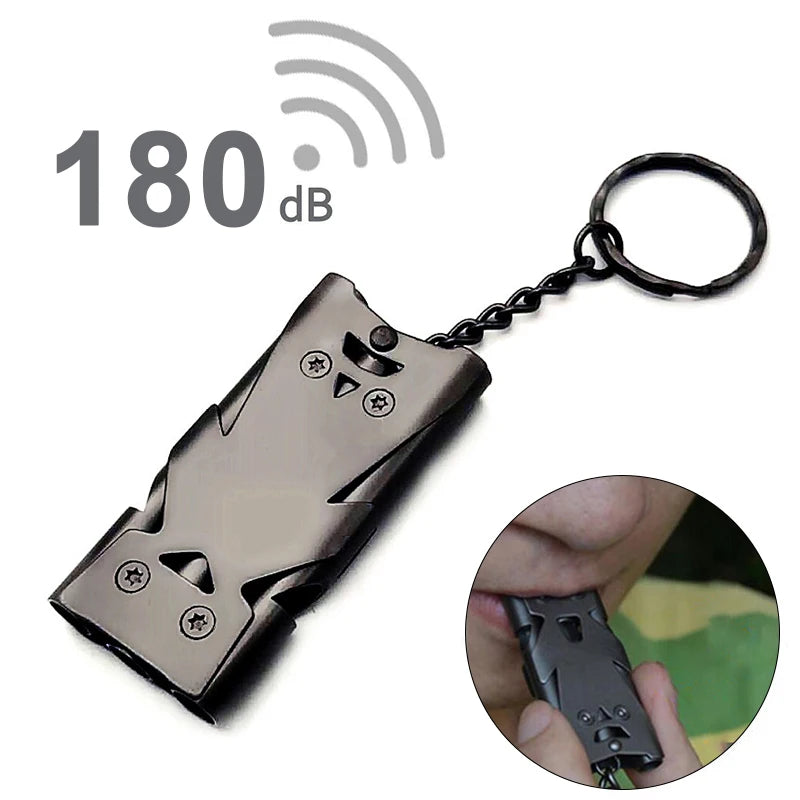 180 High Decibels Whistle Aluminum Alloy Outdoor Survival Practical Whistle Portable Camping Hiking Sports Cheerleading Whistle