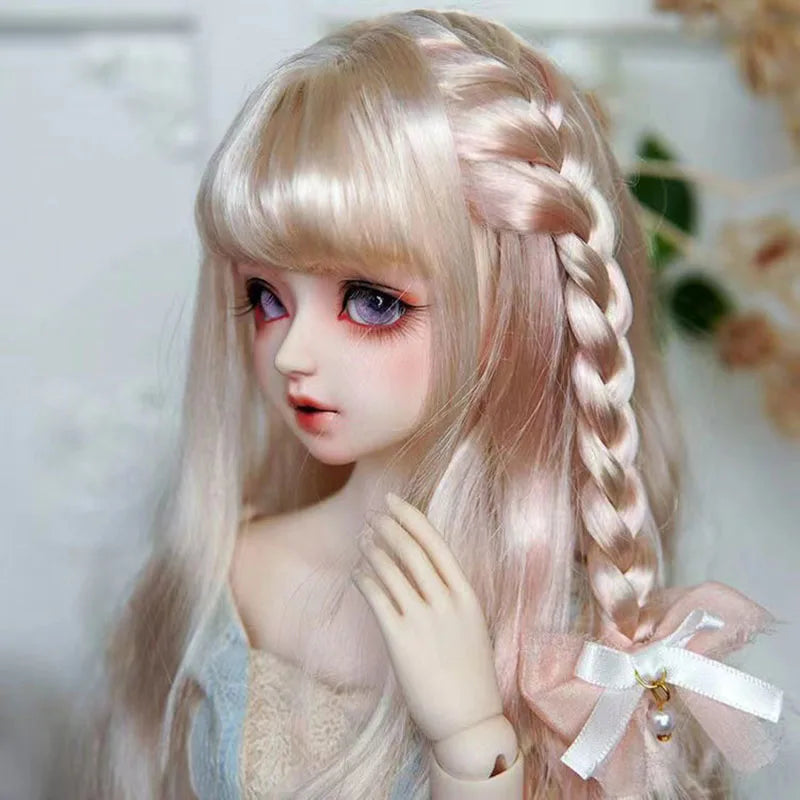 BJD/SD Doll Wig 1/3 1/4 1/6 With Multicolor Pink Blonde Brown Curly High Temperature Fiber Doll Wig Doll Accessories Girl Gift