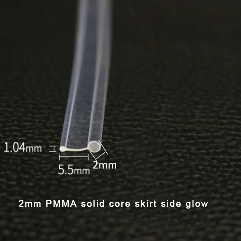 5mX Skirt Side Glow 2mm 3mm diameter Plastic PMMA Fiber Optic Cable For Car Decorative Lighting