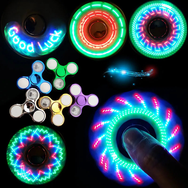 6colors Creative LED Light Luminous Fidget Spinner Changes Hand Spinner Golw in the Dark Stress Relief Toys For Kids