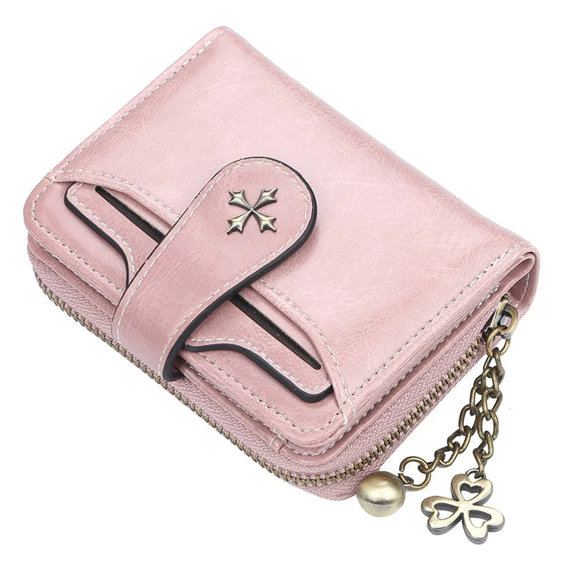 2023 New Women Wallets Fashion Short PU Leather Top Quality Card Holder Female Zipper Purse