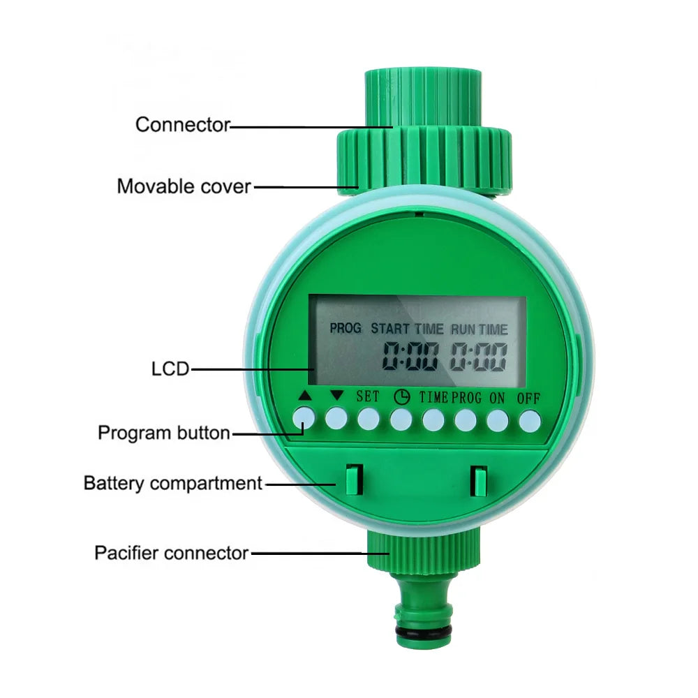 Automatic Irrigation Controller Lcd Display Intelligence Garden Watering Timer Valve Watering Control Device Electronic