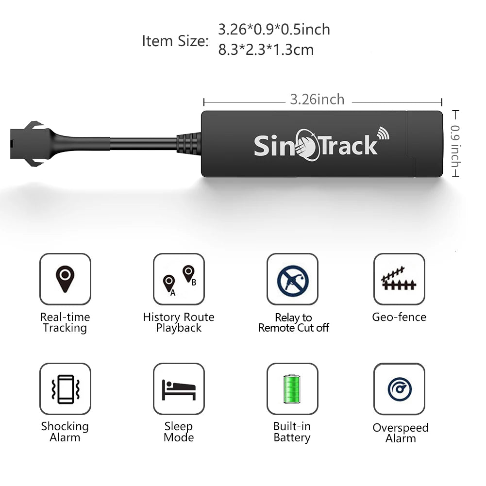 SinoTrack GPS Tracker GSM GPRS Vehicle Tracking Device Monitor Locator Remote Control ST-901A+ for Motorcycle with free APP