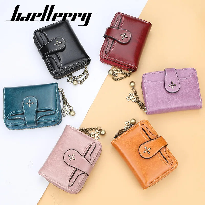 2023 New Women Wallets Fashion Short PU Leather Top Quality Card Holder Female Zipper Purse