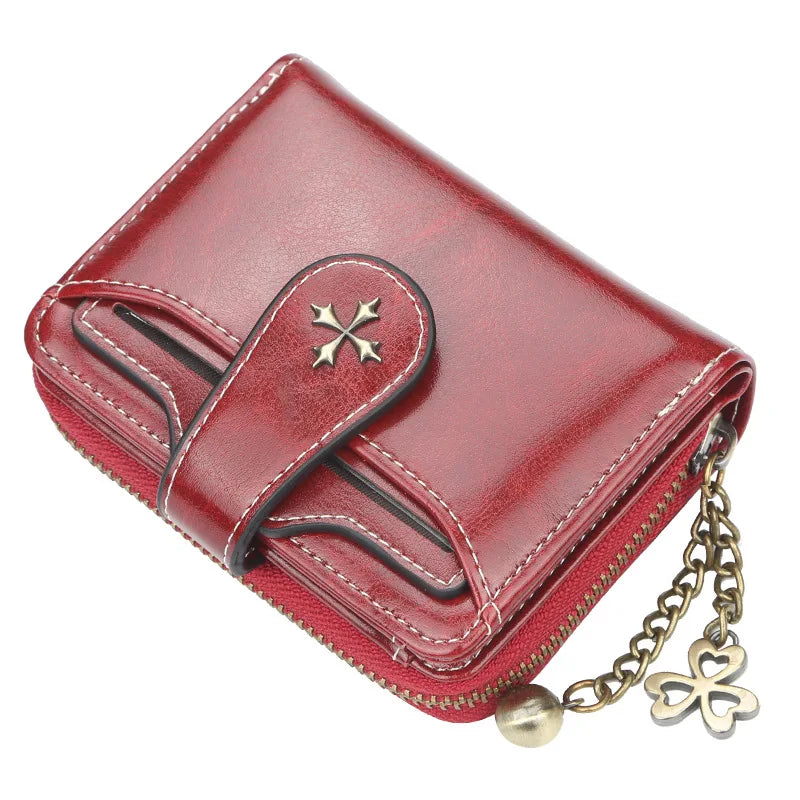 2023 New Women Wallets Fashion Short PU Leather Top Quality Card Holder Female Zipper Purse