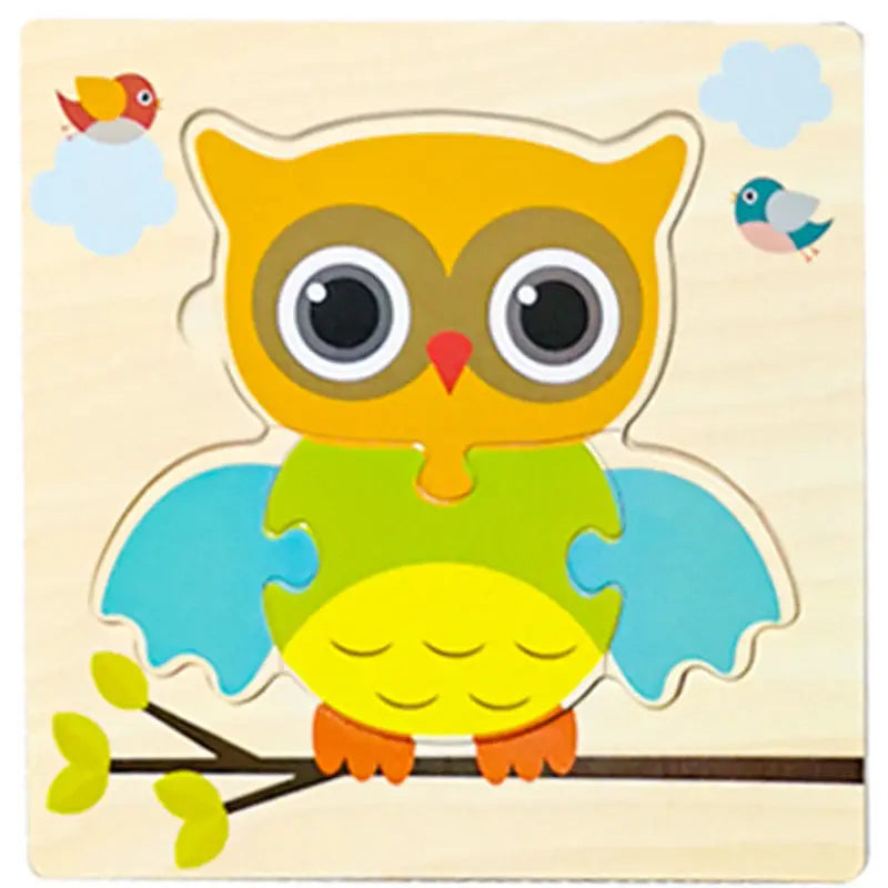 Baby Wooden 3D Puzzles Tangram Shapes Learning Educational Cartoon Animal Intelligence Jigsaw Toys For Children Gift