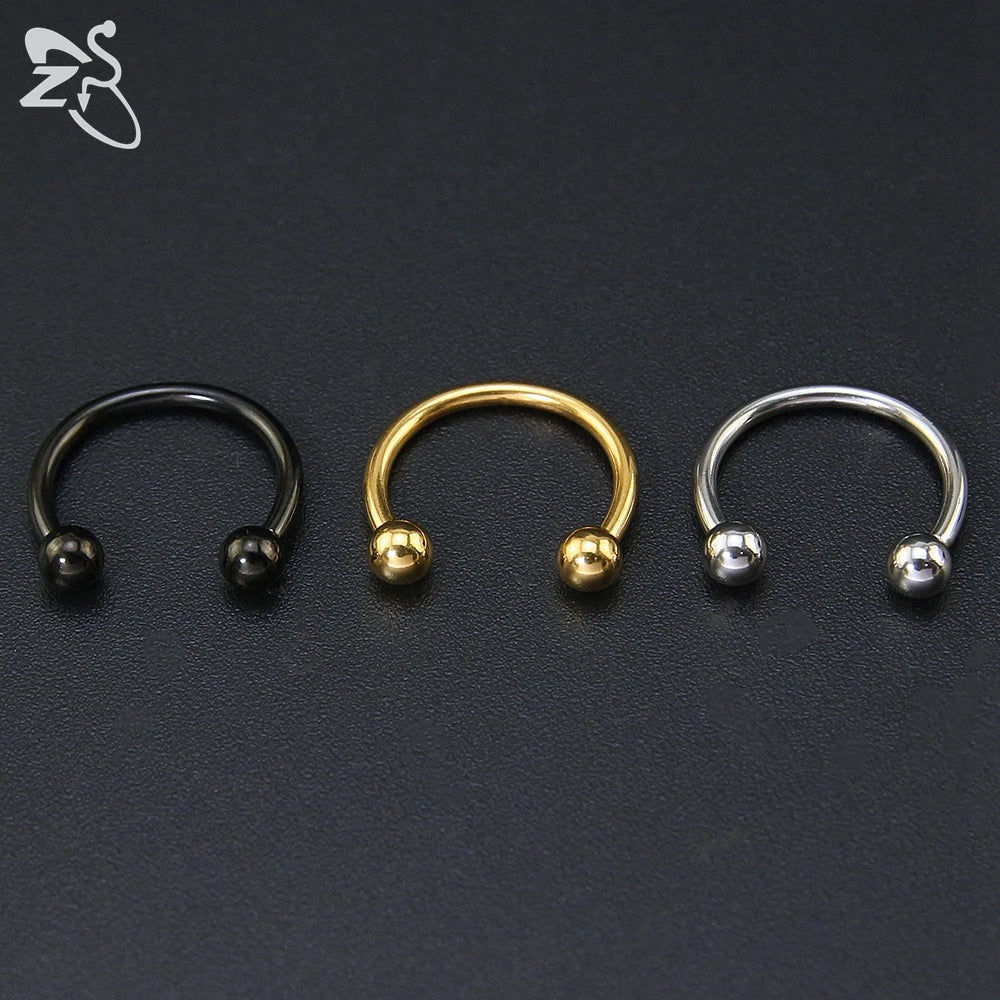 ZS 1 PC 316L Stainless Steel Nose Ring 14G 16G Nose Piercings Helix Ear Piercing Women Men Septum Rings Body Piercing  Jewelry