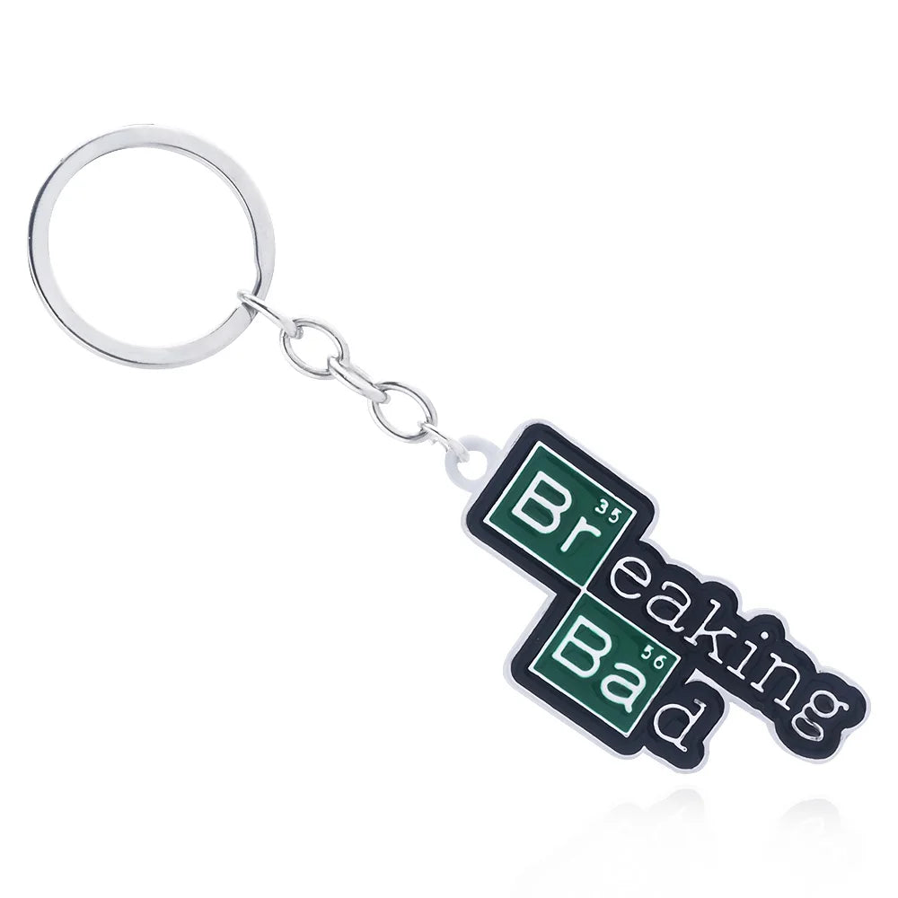 TV Breaking Bad Keychain Walter White Key Chain Metal Pendant Key Holder For Men Women Charm Jewelry Backpack Bag Accessories