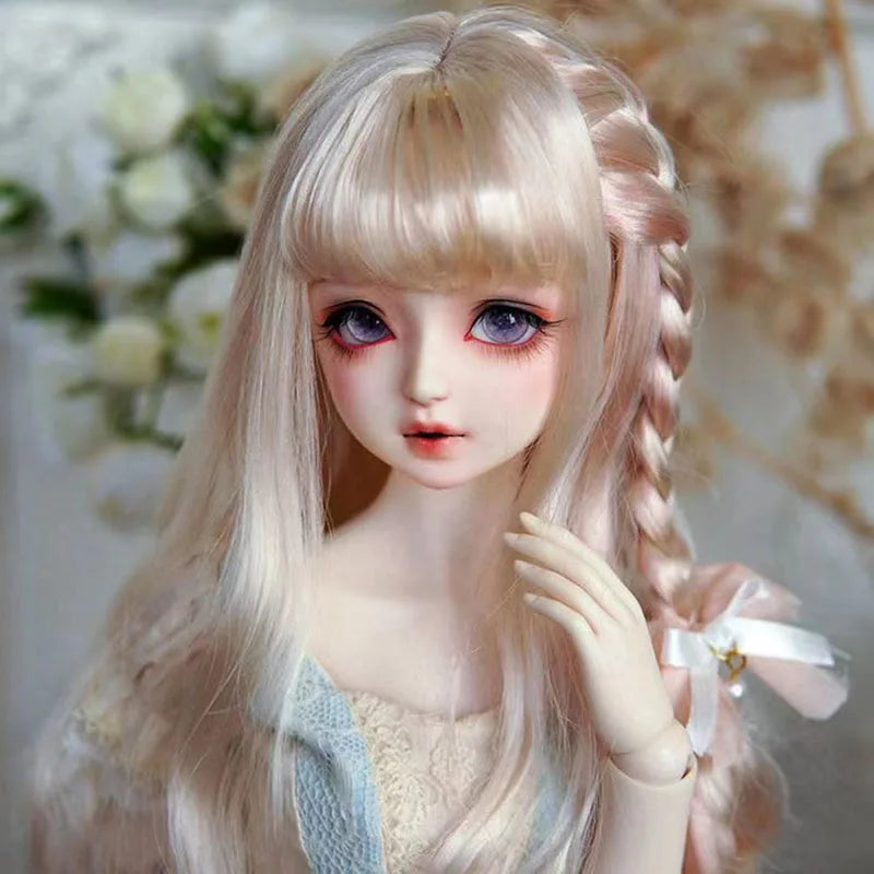 BJD/SD Doll Wig 1/3 1/4 1/6 With Multicolor Pink Blonde Brown Curly High Temperature Fiber Doll Wig Doll Accessories Girl Gift