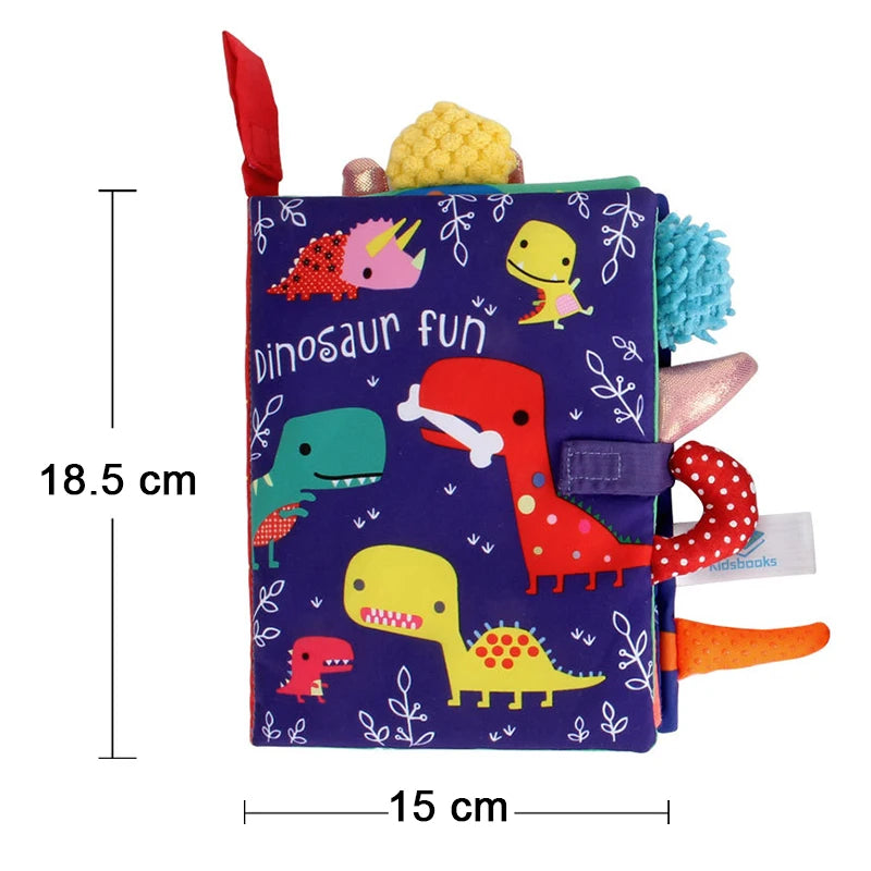 Baby Cartoon 3D Tail Black and White Red Animal Washable Cloth Book Infant Early Learning Cognition Toys With Sound Paper Gifts