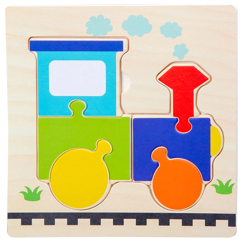 Baby Wooden 3D Puzzles Tangram Shapes Learning Educational Cartoon Animal Intelligence Jigsaw Toys For Children Gift