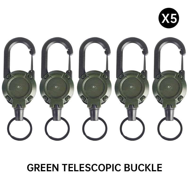 Retractable Rope Hook, Strong Wire Rope Buckle,backpack Key Chain,anti-loss Spring Key Ring,outdoor Portable Camping Accessories