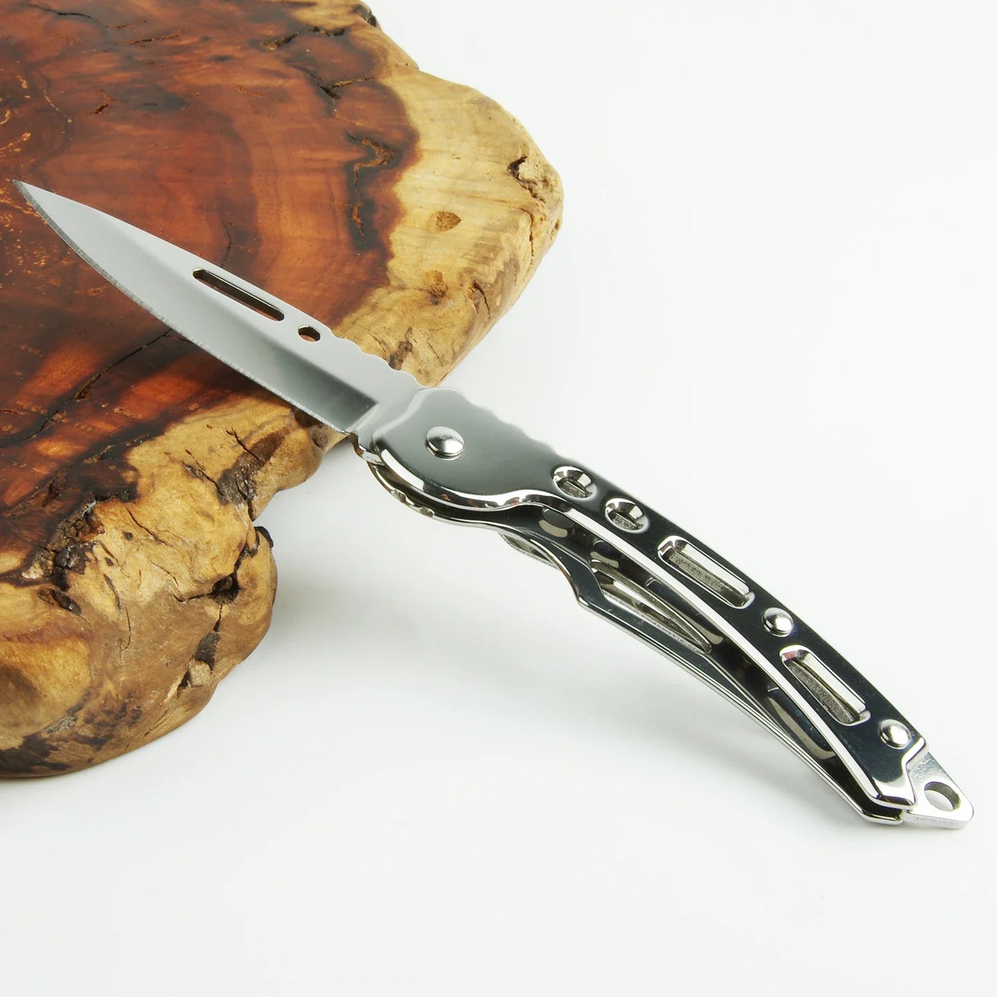 Stainless Steel Keychain Folding Knife Outdoor Carrying Knife Mirror Sharp Pocket Knife Fruit Knife Folding Knife