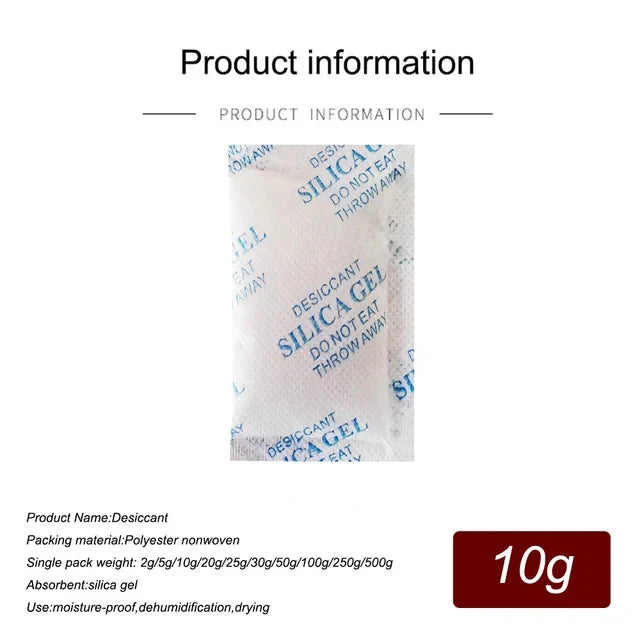 2/5/10/20g Package Non Toxic Silica Gel Desiccant Damp Kitchen Room Living Moisture Dehumidifier Absorber Bag