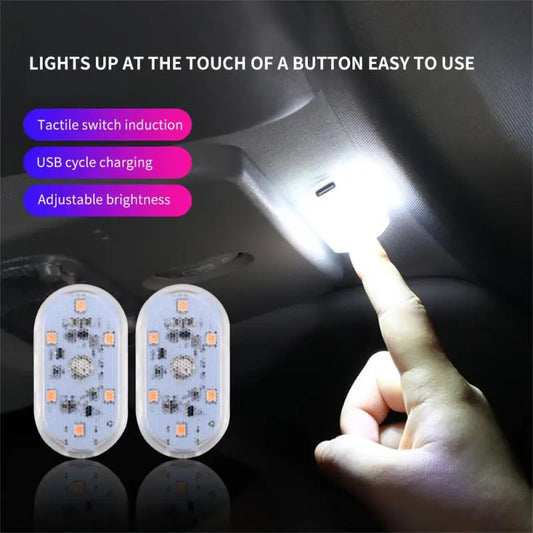 Car Decorative Lamp Touch Light Car Interior Roof Reading Lamp USB Atmosphere LED Night Light LED Refitted Boot Lights