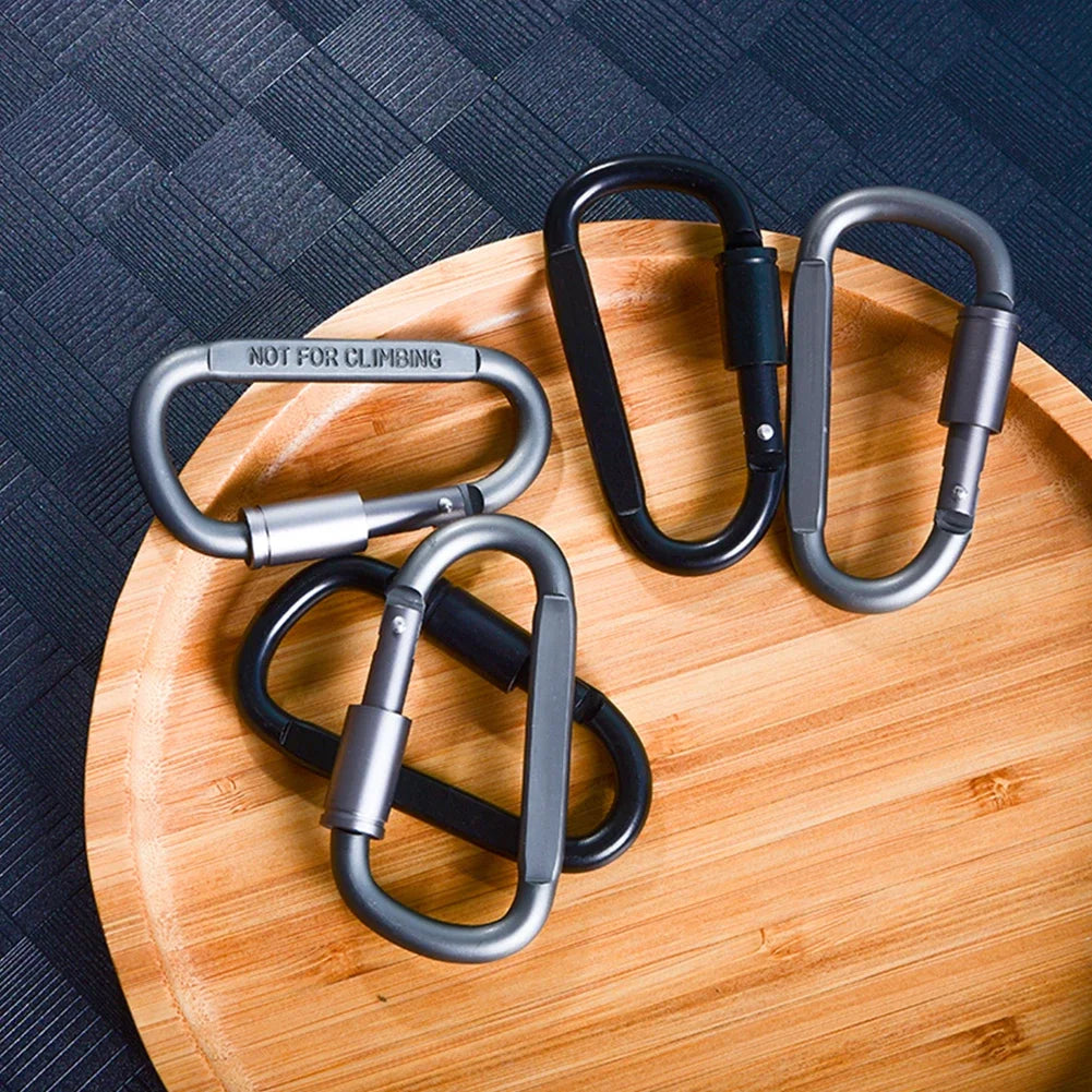 6pcs Backpack Carabiner Keychain Outdoor Camping Hiking Aluminum Alloy D-ring Snap Clip Lock Buckle Hook Climbing Tools