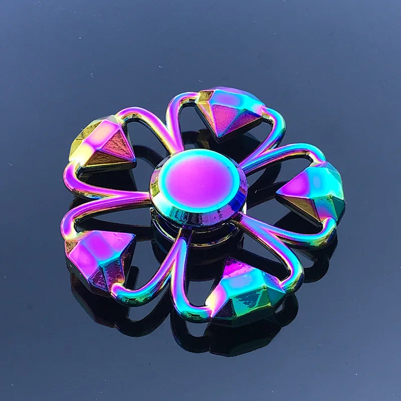 Rainbow Fidget Metal Spinner Colorful Finger Spinners High Speed Hand Spinners Fidget Toys for Stress Anxiety Relief for Adults