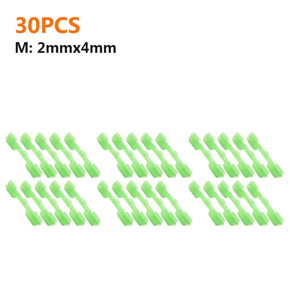 10-50PCS Night Fishing Light Stick Clip S/M/L ABS Fishing Float Tip Light Holder Luminous Effect Light Stick Clip Card Holder