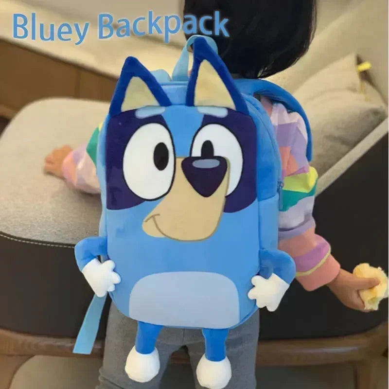 Bluey Children Schoolbag Cartoon Bluey Family Plush Backpack Picnic And Travel Photo Snack Bag Children Gifts