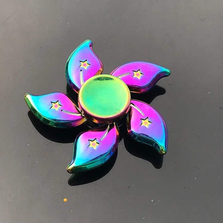 Rainbow Metal Fidget Spinner Toys Stainless Steel Bearing High Speed Stress Relief Spinner ADHD Anxiety Toys for Adult Kid