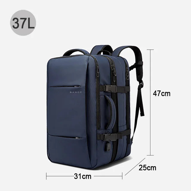 BANGE Travel Backpack Men Business Backpack School Expandable USB Bag Large Capacity 17.3 Laptop Waterproof Fashion Backpack