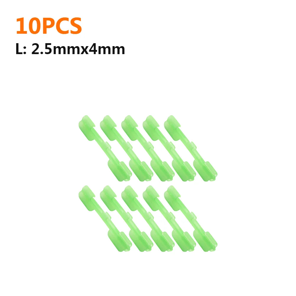 10-50PCS Night Fishing Light Stick Clip S/M/L ABS Fishing Float Tip Light Holder Luminous Effect Light Stick Clip Card Holder