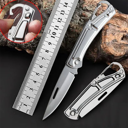 Pocket Folding Fruit Knife, Stainless Steel Outdoor Knife with Non-slip Handle for Kitchen Accessories