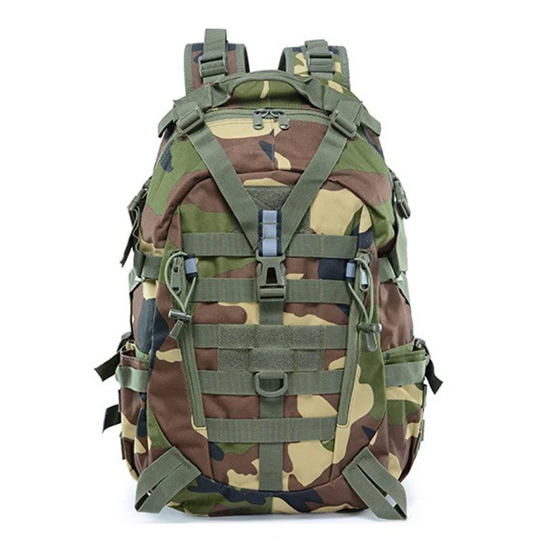 QT&QY 40L Tactical Backpack for Men Camping Hiking Backpacks Reflective Outdoor Travel Bags Survival Molle Climbing Rucksack Bag