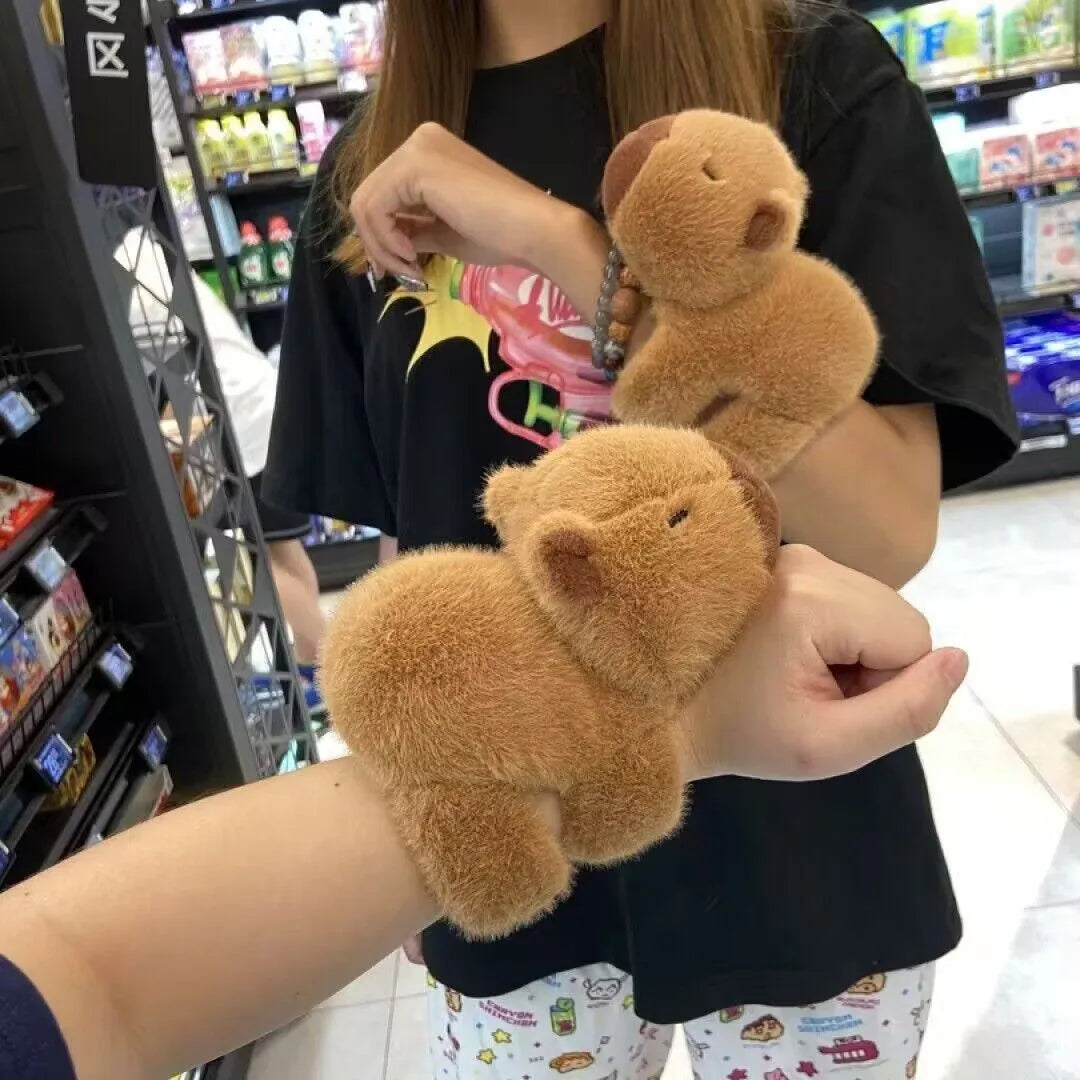 1-10PCS Kapibara Plush Doll Lying on The Hands of Kapi Bara Water Dolphin Doll Doll Doll Wrist Snap Ring Toys Plush Toys