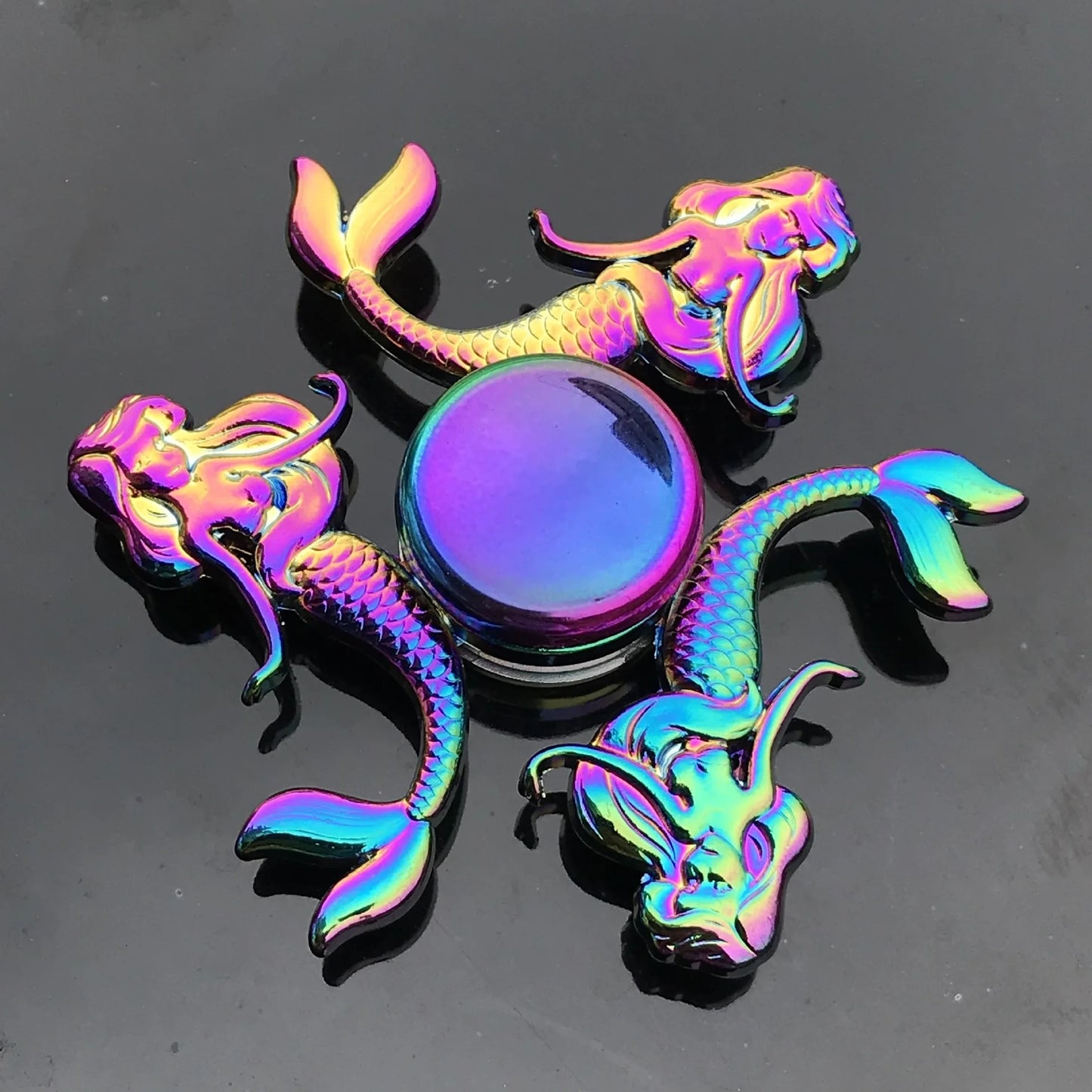 Rainbow Metal Fidget Spinner Toys Stainless Steel Bearing High Speed Stress Relief Spinner ADHD Anxiety Toys for Adult Kid