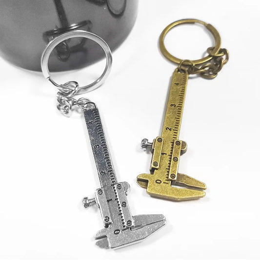 1 New Fashionable Car Key Mini Vernier Caliper Portable 0-40mm Keychain Measurement Tool Car Key Chain Ring Caliper