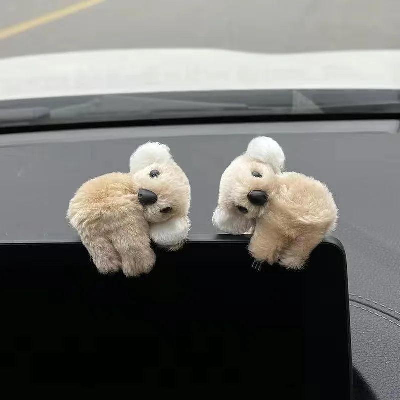 Plush Cute Koala Car Interior Decoration Auto Rearview Mirror Control Screen Decoration Sun Visor Card Clip Gift Car Accessories