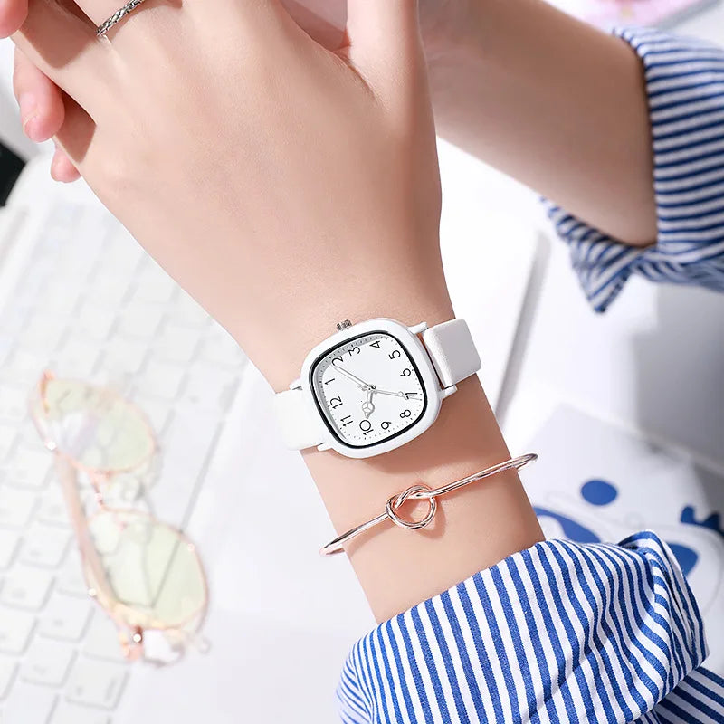 Women Watch Fashion Square Quartz Silicone Strap Wristwatches Student Watches for Women Relojes Para Mujer Montre Femme