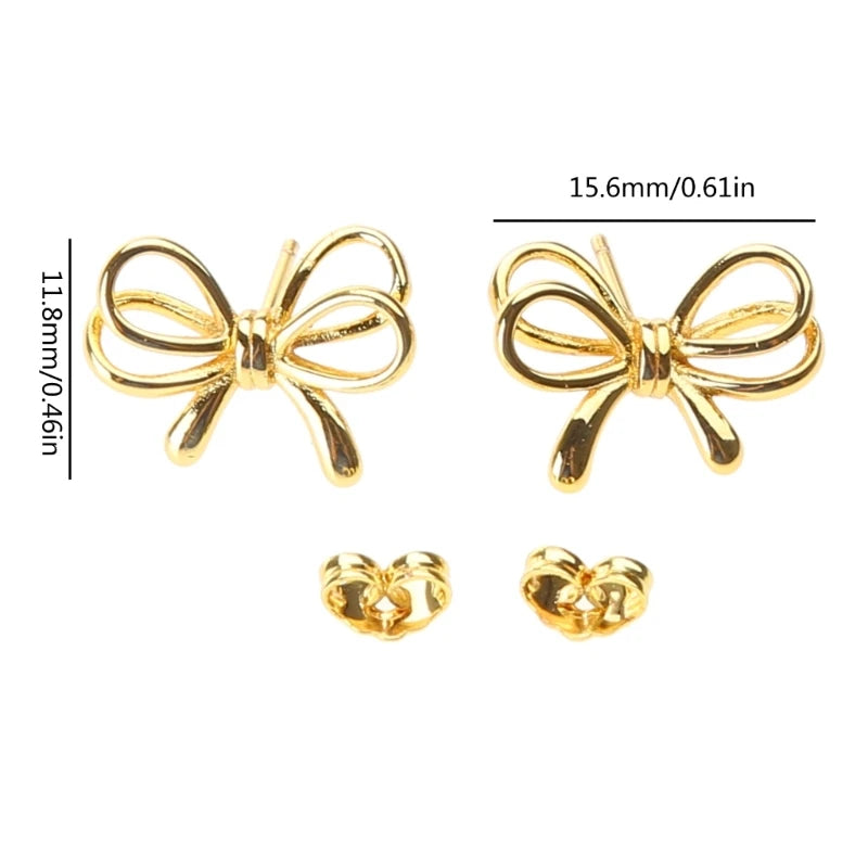 Bowknot Studs Earrings Ear Piercing Jewelry Accessory Stylish Bow Ear Pendant Jewelry for Fashion Enthusiasts