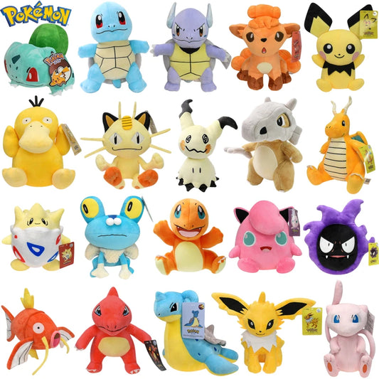 Charizard Wartortle Vulpix Mimikyu Soft Plush Toys Meowth Magikarp Mew Jolteon Peluche Dolls Festivals Gifts