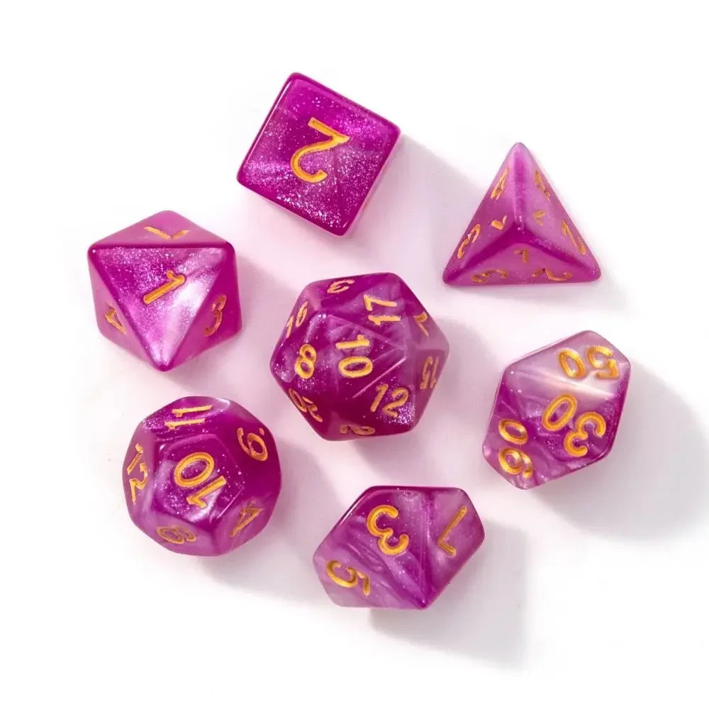 7pcs Polyhedral Dice Set  7-Dice Two-Tone Swirl-DND For DND D4 D6 D8 D10 D% D12 D20 Dice Games Family Party Board Games