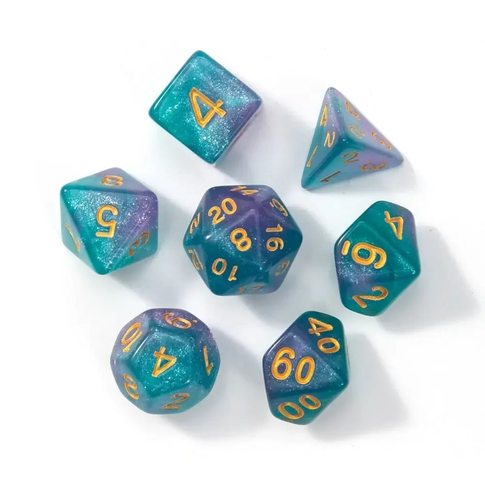 7pcs Polyhedral Dice Set  7-Dice Two-Tone Swirl-DND For DND D4 D6 D8 D10 D% D12 D20 Dice Games Family Party Board Games