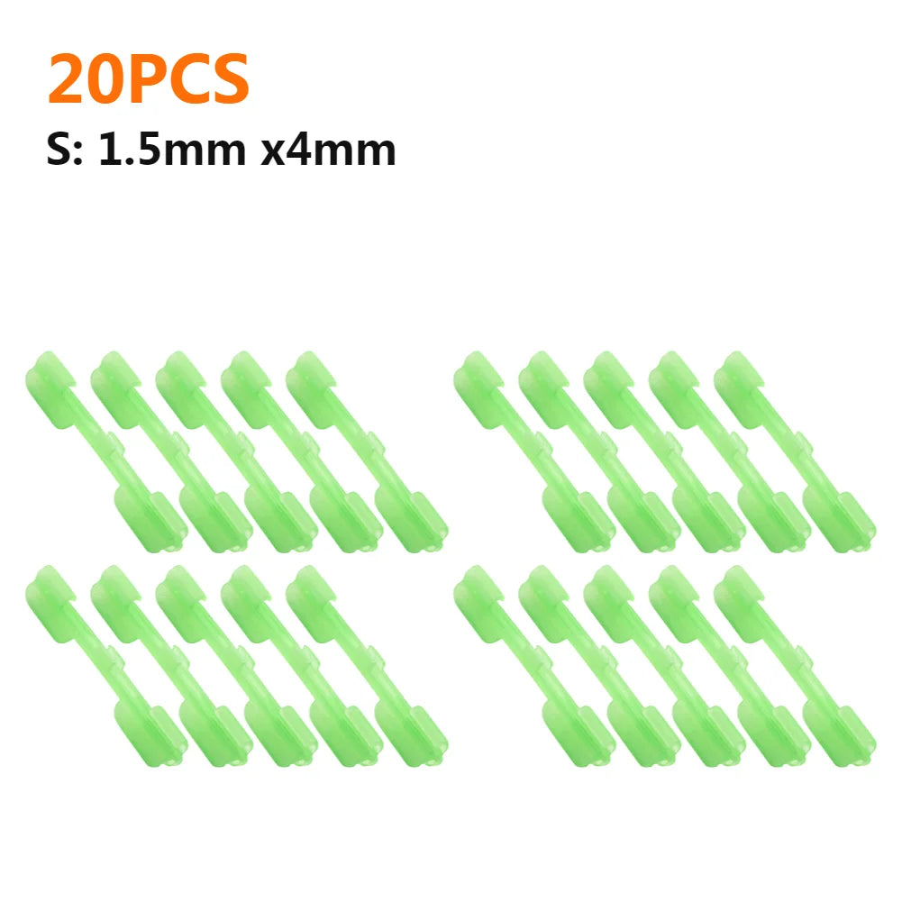 10-50PCS Night Fishing Light Stick Clip S/M/L ABS Fishing Float Tip Light Holder Luminous Effect Light Stick Clip Card Holder