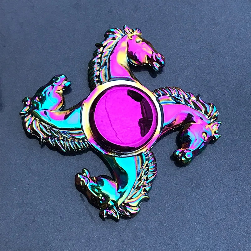 Rainbow Metal Fidget Spinner Toys Stainless Steel Bearing High Speed Stress Relief Spinner ADHD Anxiety Toys for Adult Kid