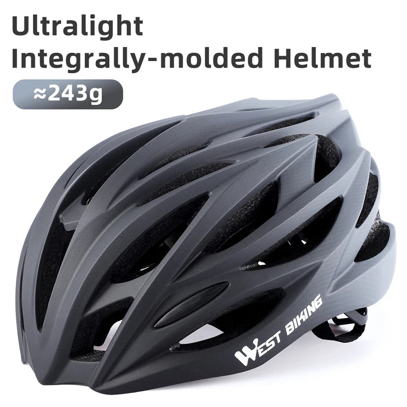 WEST BIKING Ultralight Cycling Helmet Integrally-molded Men Women Racing Helmet Bicycle Safety Cap MTB Road Bike Accessories