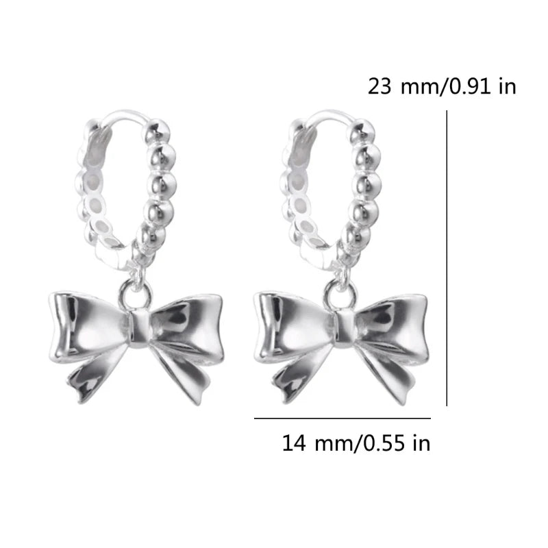 Bowknot Studs Earrings Ear Piercing Jewelry Accessory Stylish Bow Ear Pendant Jewelry for Fashion Enthusiasts