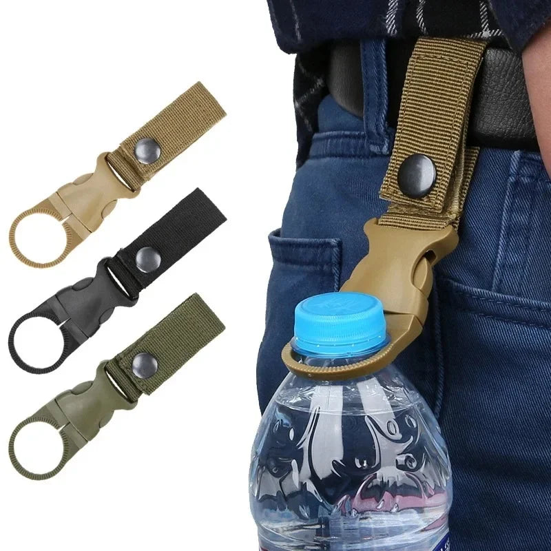 Webbing Buckle Hook Water Bottle Holder Clip Outdoor Nylon EDC Climb Carabiner Belt Backpack Hanger Camp Carabiner Belt Clip