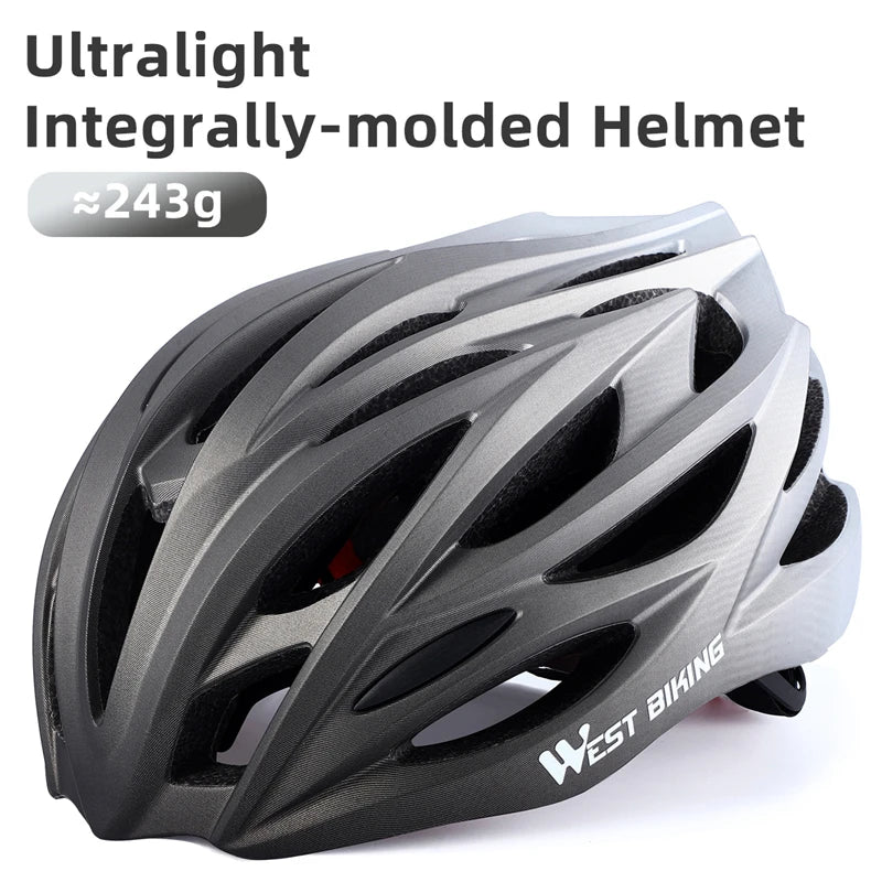 WEST BIKING Ultralight Cycling Helmet Integrally-molded Men Women Racing Helmet Bicycle Safety Cap MTB Road Bike Accessories