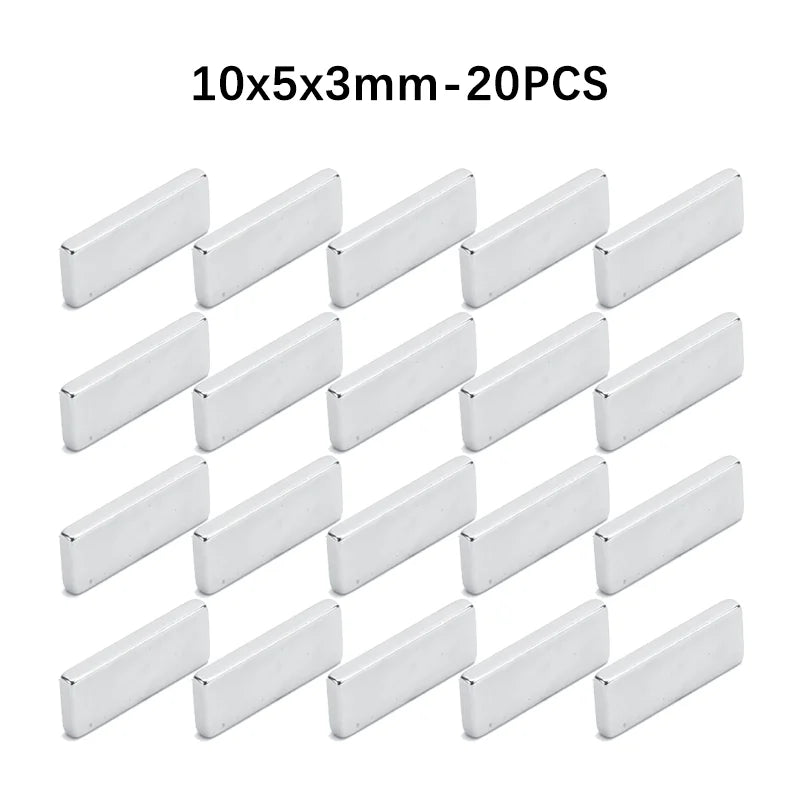 20-200Pcs Super Strong Neodymium Magnets 10/15/20mm X 5/10mm X 3mm N35 NdFeB Block Magnets Square Magnets Refrigerator Stickers