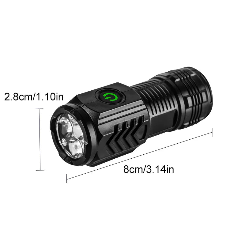 Three-eyed Monster LED Flashlight, Night Walking, Portable Brightness, Strong Stroboscopic Magnet Lighting, Little Monster Flash